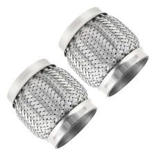 2PCS Exhaust Flex Pipe,Stainless Steel Long 4" ID 3 Inch Exhaust Pipe with Do...