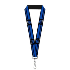 Buckle Down Lanyard-1.0"-Mopar Logo/Stripe Black/Blue One Size Multicolor