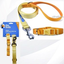 PET COLLAR  LEASH SET Nylon Adjustable Small OR Med. 2-Tone Yellow NEW w/Tags