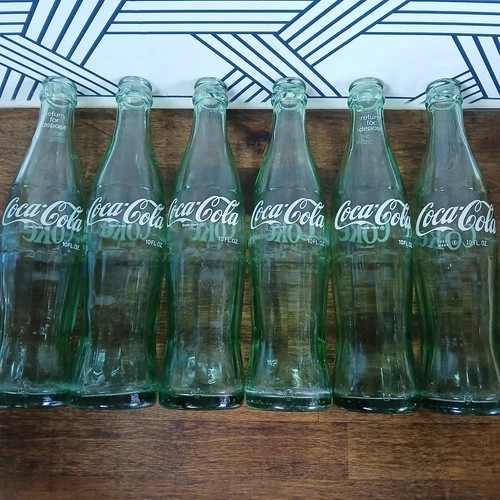 6 Vintage Coca Cola Bottles 10 oz COKE Soda Pop Bottles