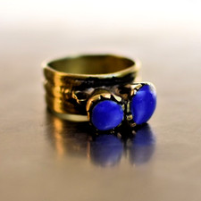  Sculptural Greek Middle East Ring Yellow Gol...