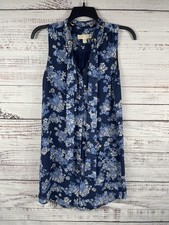 MICHAEL Michael Kors Dress Womens Medium Blue Floral Sleeveless V Neck Shift