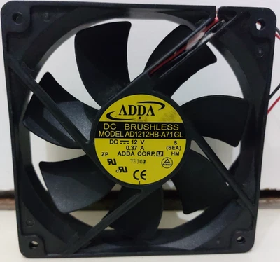 ADDA AD1212HB-A71GL 2-pin DC Brushless Power supply Black 120mm Fan - Image 1 of 4