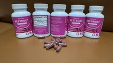 1-5pack Capsules Rosabella Supports Blood Pressure 60Ct Organic Beet Root Powder