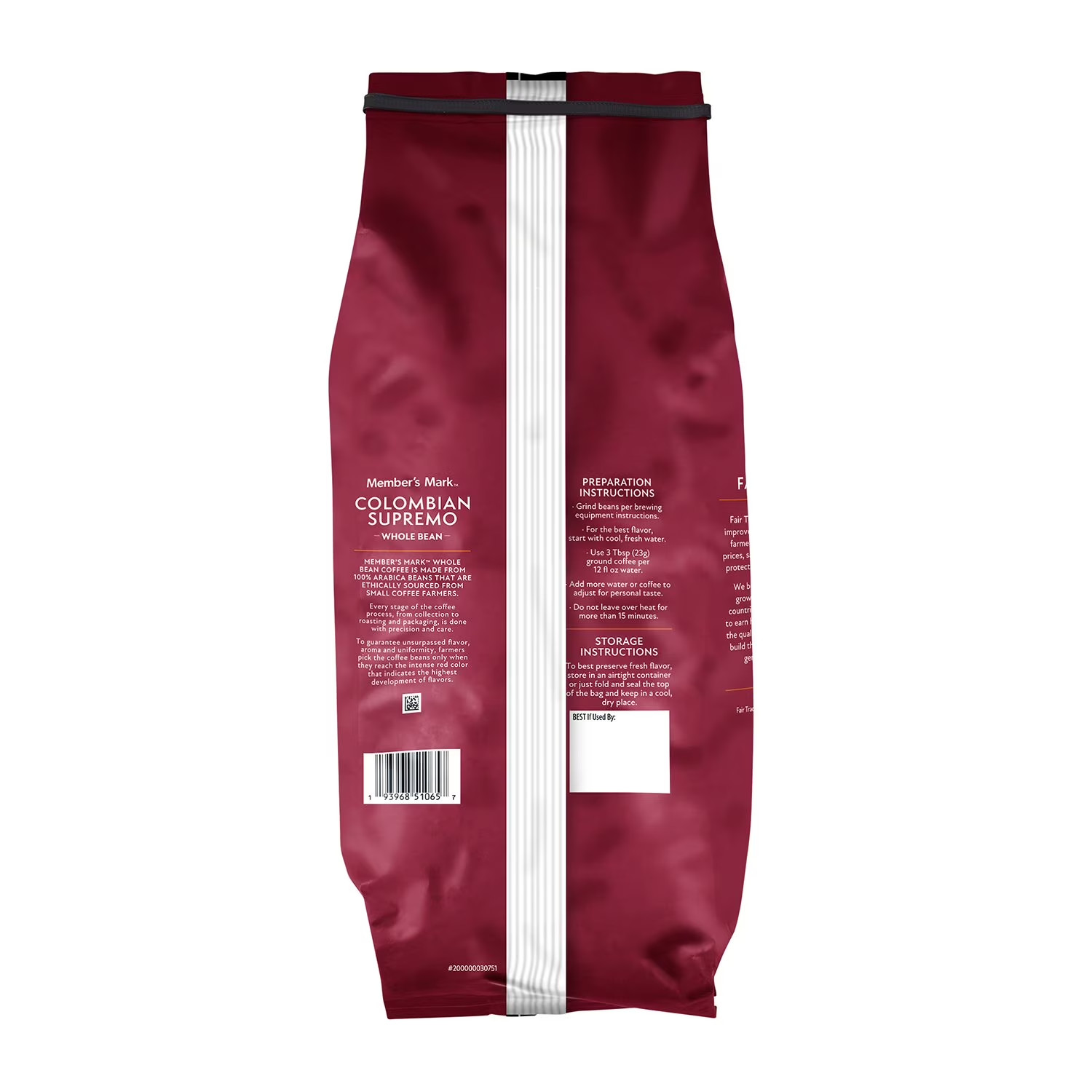 Member's Mark Medium-Dark Roast Whole Bean Coffee, Colombian Supremo, 40 oz.