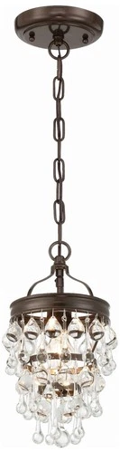 Crystorama Calypso 7 1/2" Vibrant Bronze and Crystal Mini Chandelier - Picture 2 of 9
