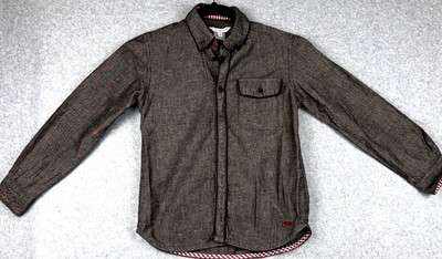 Little Marc Jacobs Boys 8 Gray Button Down Shirt Long Sleeve Cotton