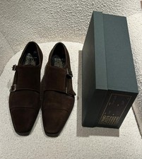Edward Green Caine Double Monk Strap Brown Suede Shoes UK 11 EU 45 &pound;1,290 New