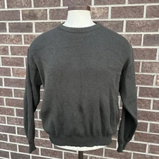 Vintage PEREGRINE Dark Green 100% Pure New Wool Knit Sweater Made In England M