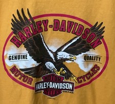 Harley Davidson Beefy T Gold Yellow T-Shirt mens Size XL Bald Eagle Brandon FL