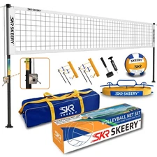 Outdoor Heavy Duty Volleyball Net Set, Anti-Sag Design, Adjustable Aluminum P...