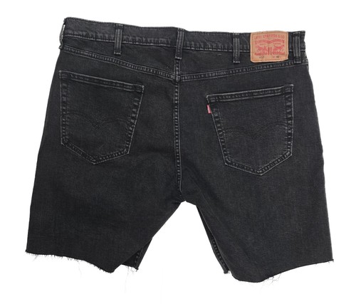 Levi's 412 Slim Fit Black Denim Distressed Hem Jean Shorts Men's Size 40 NWTs - Picture 2 of 5