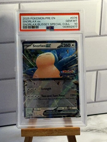 2025 POKEMON PRE EN-PRISMATIC EVOLUTIONS #076 SNORLAX EX PSA 10