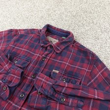 Orvis Shirt Mens XL Red Plaid Heavy Flannel Button Up Shacket Jacket Outdoor Top