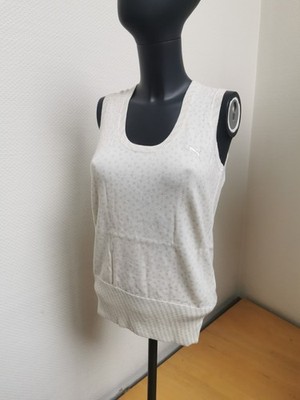 Puma Damen Strickpullunder Gr. S / 36 Creme Weiß Weste ärmellos Pullover TOP