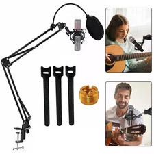 US Desk Mount Holder 32" Microphone Scissor Arm Sets Mic Stand Suspension Boom[