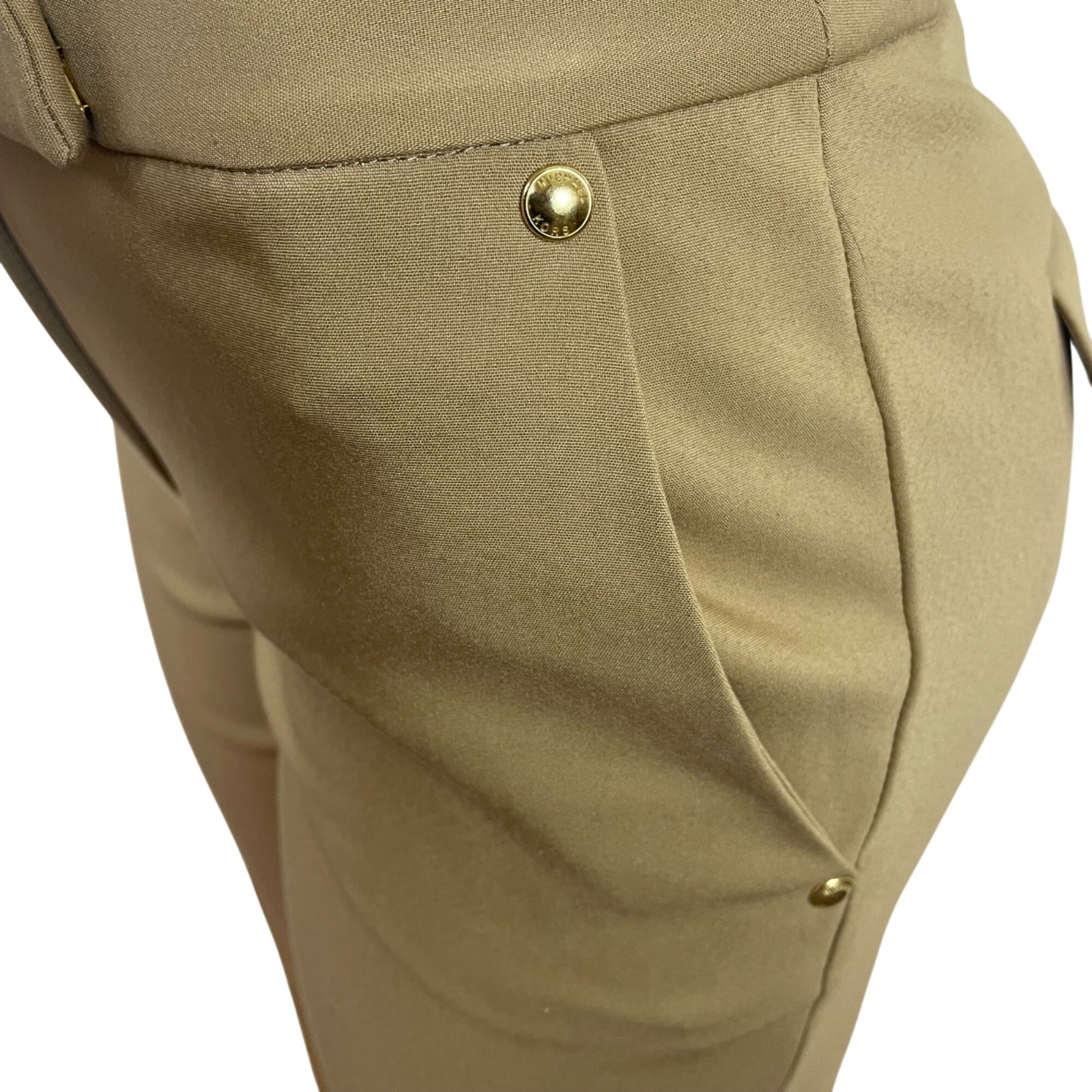 Michael kors Tan Womens Wide-Leg Pants & Double-Breasted Blazer Suit Set Sz M image 7