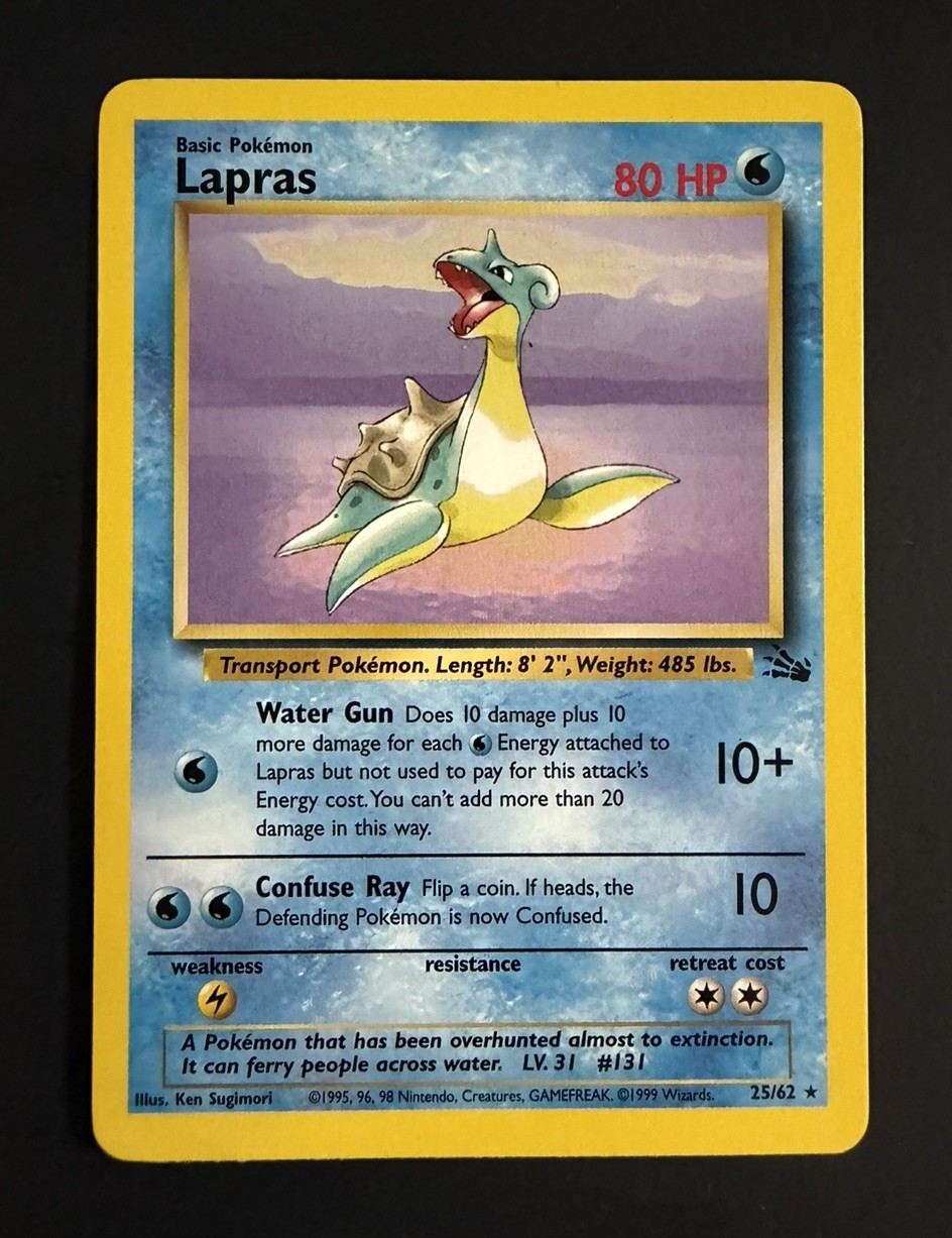 Pokemon Card - Lapras Fossil 25/62 Rare 