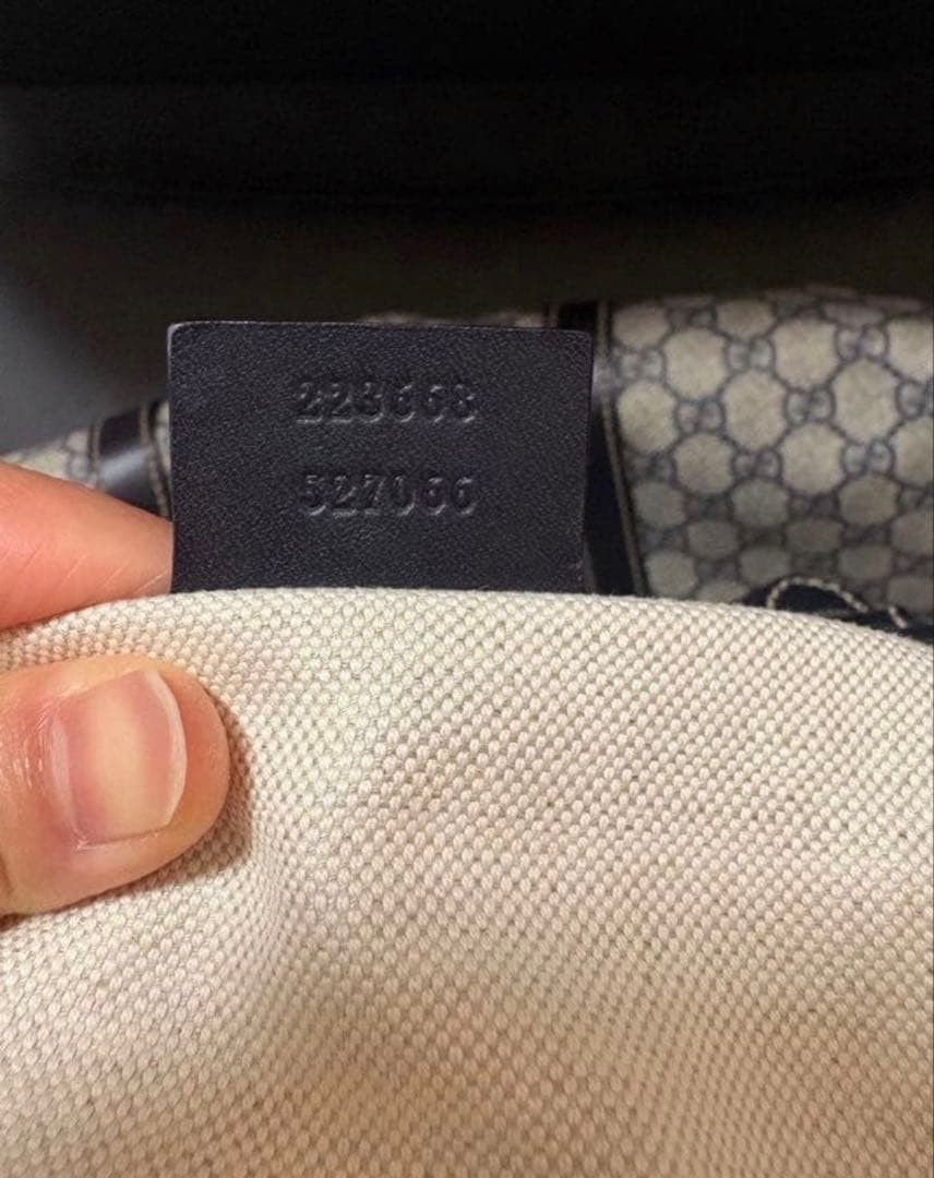 GUCCI GG Pattern Tote Bag Beige/Black Leather Large Authentic Vintage thumbnail 14