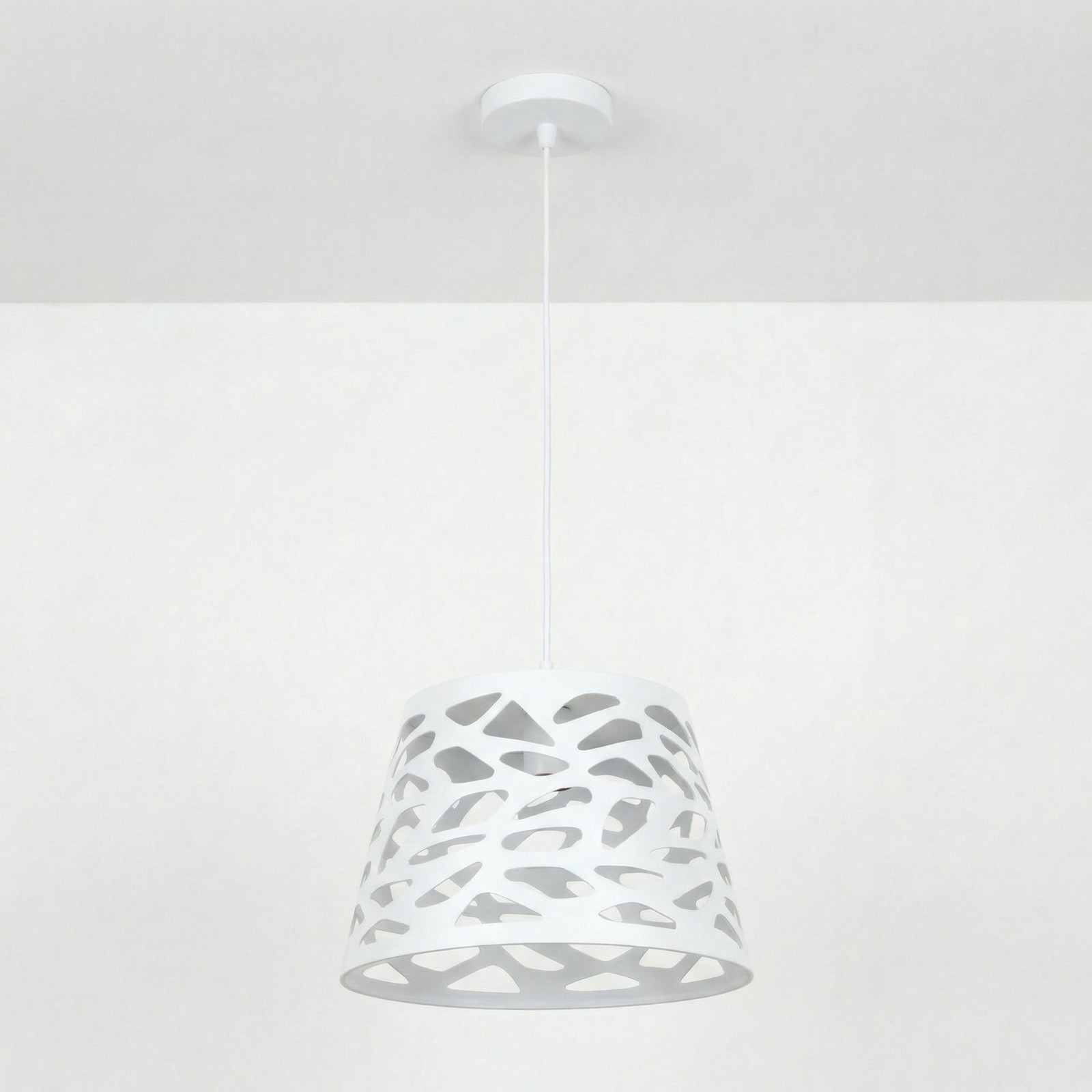Lampada a Sospensione Design Trafori E27 Ø35cm Metallo Altezza Regolabile