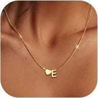 Herzkette Gold Edelstahl Mit Buchstaben AnhäNger Personalisiert Damen Schmuck