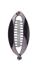 5 Pcs Black Plastic Fish Shape Banana Hair Clip Hair Comb