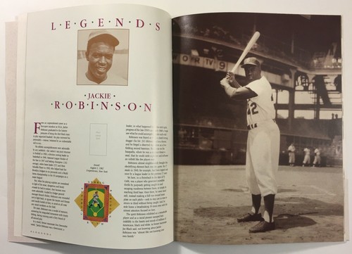 Legends Baseball Scrapbook / USPS 1989 Stamp Album Gehrig Clemente Robinson Ruth - Picture 5 of 5