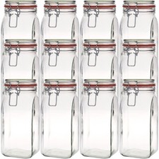 12er Set Vorratsgläser mit Bügelverschluss 1,5L Einmachgläser Drahtbügel Glas