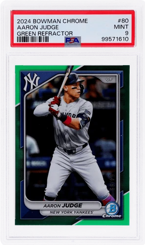 2024 Bowman Chrome Aaron Judge Green Refractor #80 /99 PSA 9