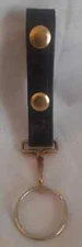 NEW STALLION LEATHER KEY HOLDER STRAP PLAIN BLACK BRASS SNAP KHS-1