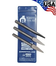 Wilde Tool 3pc 5/32 Diamond 1/4in Cape and Round Chisel Set w Pouch MADE IN USA