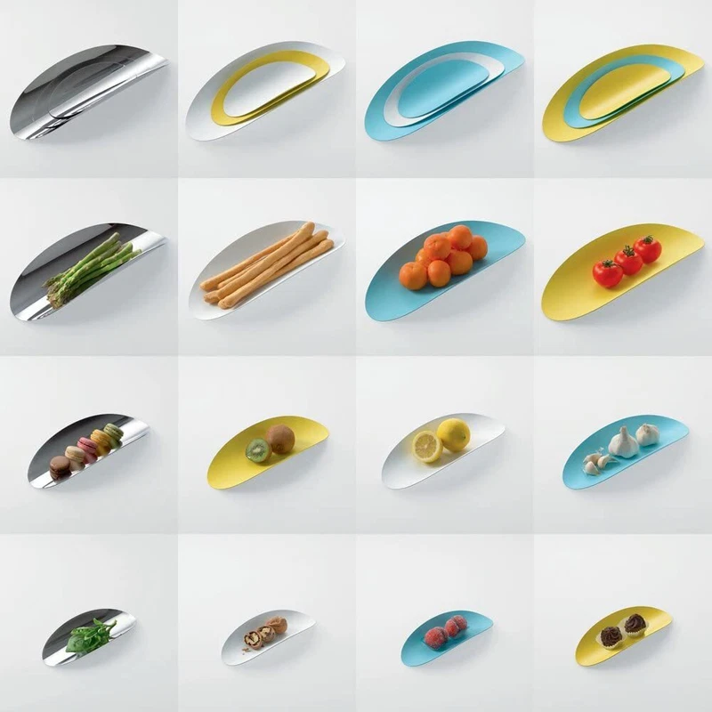 Centrotavola Contenitore Porta Pane Grissini 3 Pezzi ALESSI Ellipse ABI07SET2, fotografia 9 di 9