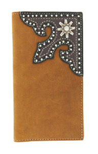 Spur-ROWEL-Concho-Leather-Nocona-RODEO-WALLET-Checkbook-Silver-N5410844-16