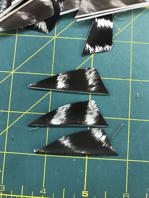 2'' Left Wing Shield Natural Barred Feather Fletching, 25Pk Archery  