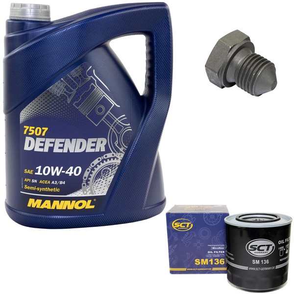 MotoröL ÖLfilter SM136 10W40 5Liter + ÖLablassschraube FüR Audi 100 A6 VW Bus-image