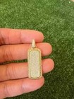 2Ct Round Cut Real Moissanite Cluster Bar Charm Pendant 14K Yellow Gold Plated — photo 3