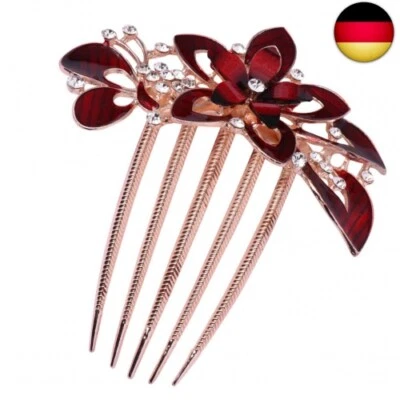 OSALADI Kristall Braut Hochzeit Haar Kamm Rote Braut Haar Kamm Strass Kristall Clip