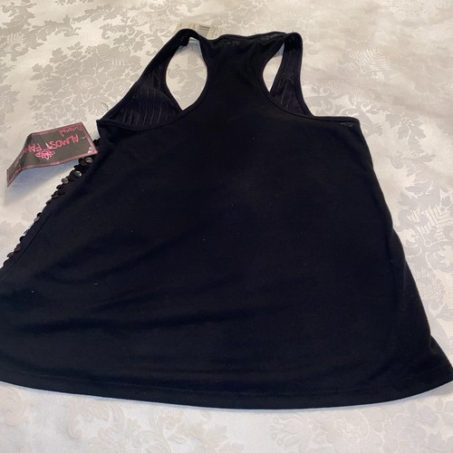 Sequin Bling Tank Top Black With Red Lips. New With Tags. Size Small - 第 7/8 張圖片