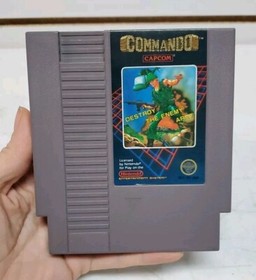 Commando (Nintendo NES, 1986) Complete, 5-Screw Cart - Tested & Works *READ*