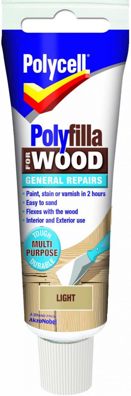 Polycell Polyfilla for Wood General Repairs Tube Filler - 75g - LIGHT