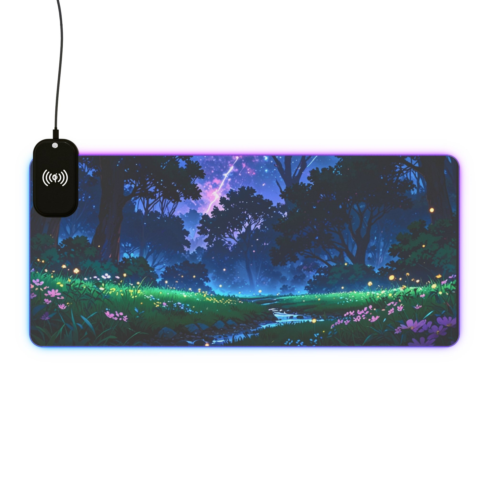 Mystical Night RGB Gaming Mouse Pad with Wireless Charging-image