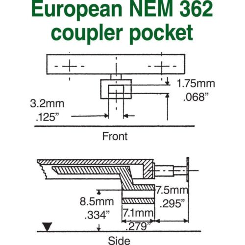 Kadee HO scale #19 European NEM Long (10.67mm) magne-matic coupler ~ 2 Pair New - Picture 4 of 4