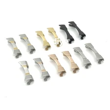 2Pcs Hollow Curved End Stainless Steel Links 12-24mm Watch Band Strap Unisex