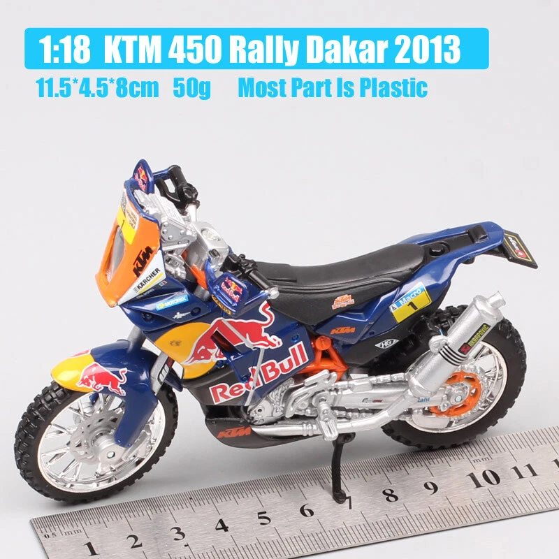 1/18 Bburago KTM 450 Rally 2013 Racing #1 Macro Red Bull Motocicleta Modelo de Juguete Foto 2 de 4
