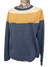 Smartwool Women Edgewood Color block Sweater Blue Heather Medium NWT $90.00