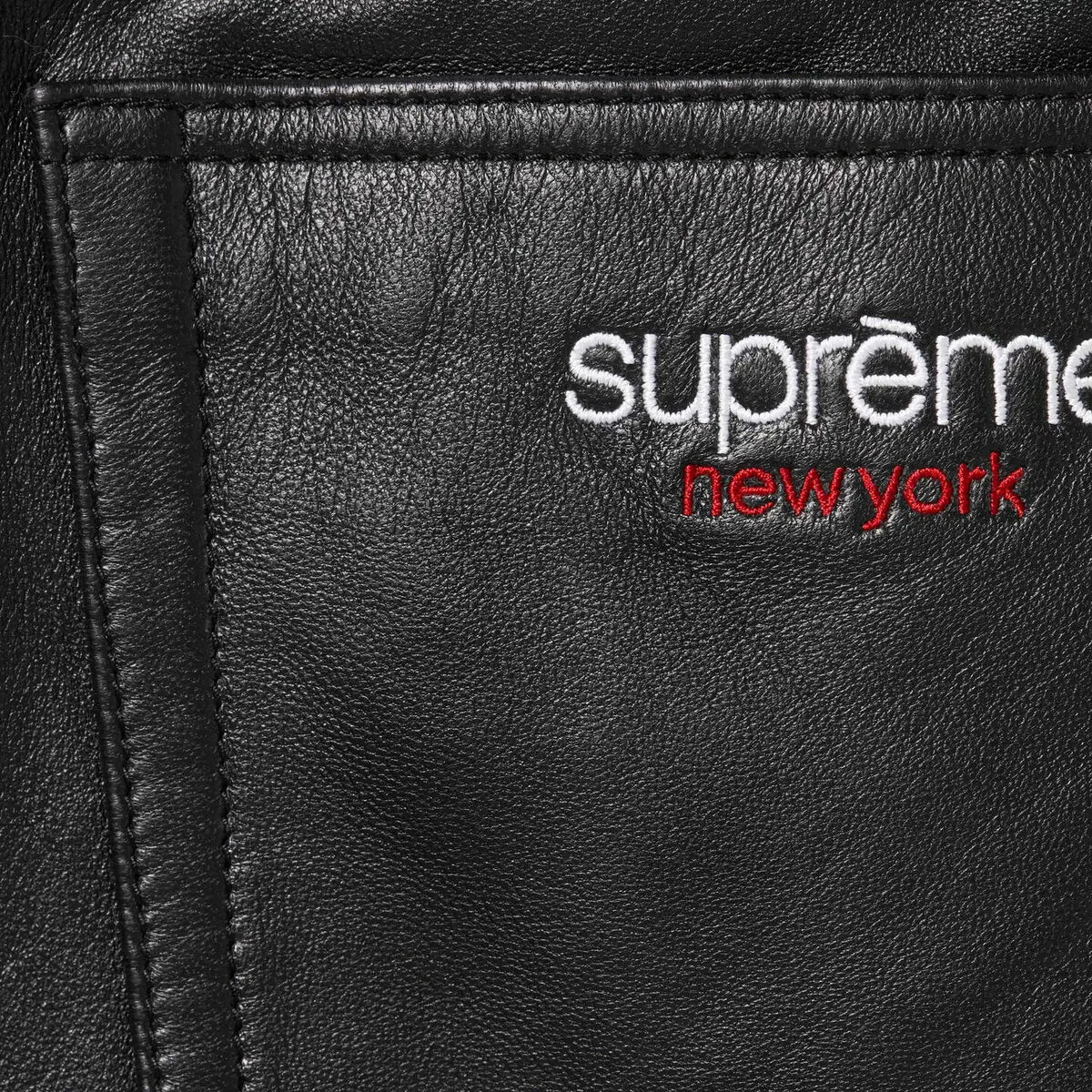 Supreme Leather Baggy 5-Pocket Jean Black FW24 Size W30-38 Supreme Leather Baggy 5-Pocket Jean Black FW24 Size W30-38