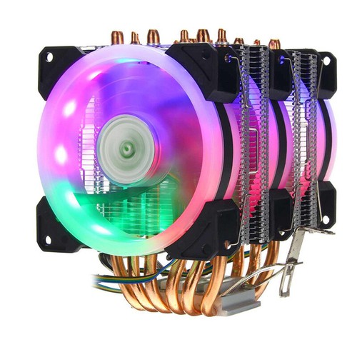 6 Heat-pipes Dual-tower CPU Cooling Fan Support 1 Fan 2 Fans & 3 Fans CPU Cooler - Photo 3/7