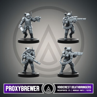 Voidcrest Deathbringers Tabletop 28mm Sci-Fi Grimdark Guard Elite Scions