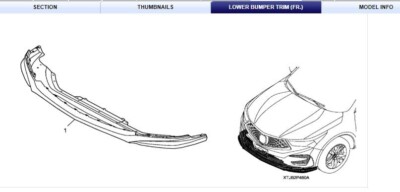 ACURA RDX 2019-2021 FRONT LOWER BUMPER TRIM GENUINE OEM PART