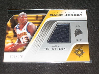 JASON RICHARDSON WARRIORS 2005 ULTIMATE CERTIFIED AUTHENTIC NBA JERSEY CARD /175 - Photo 1/2